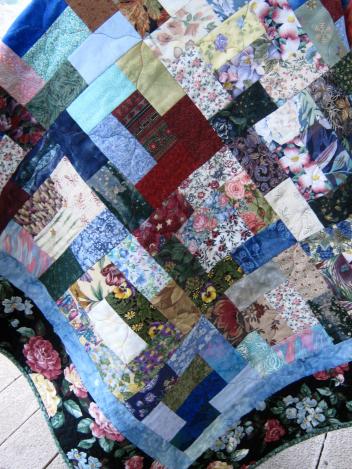 Mutti-Colored Scrap Quilt With Flannel Back