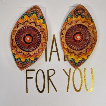 Leather Earrings floral