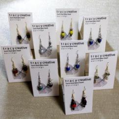 Torch-fired glass bead earrings